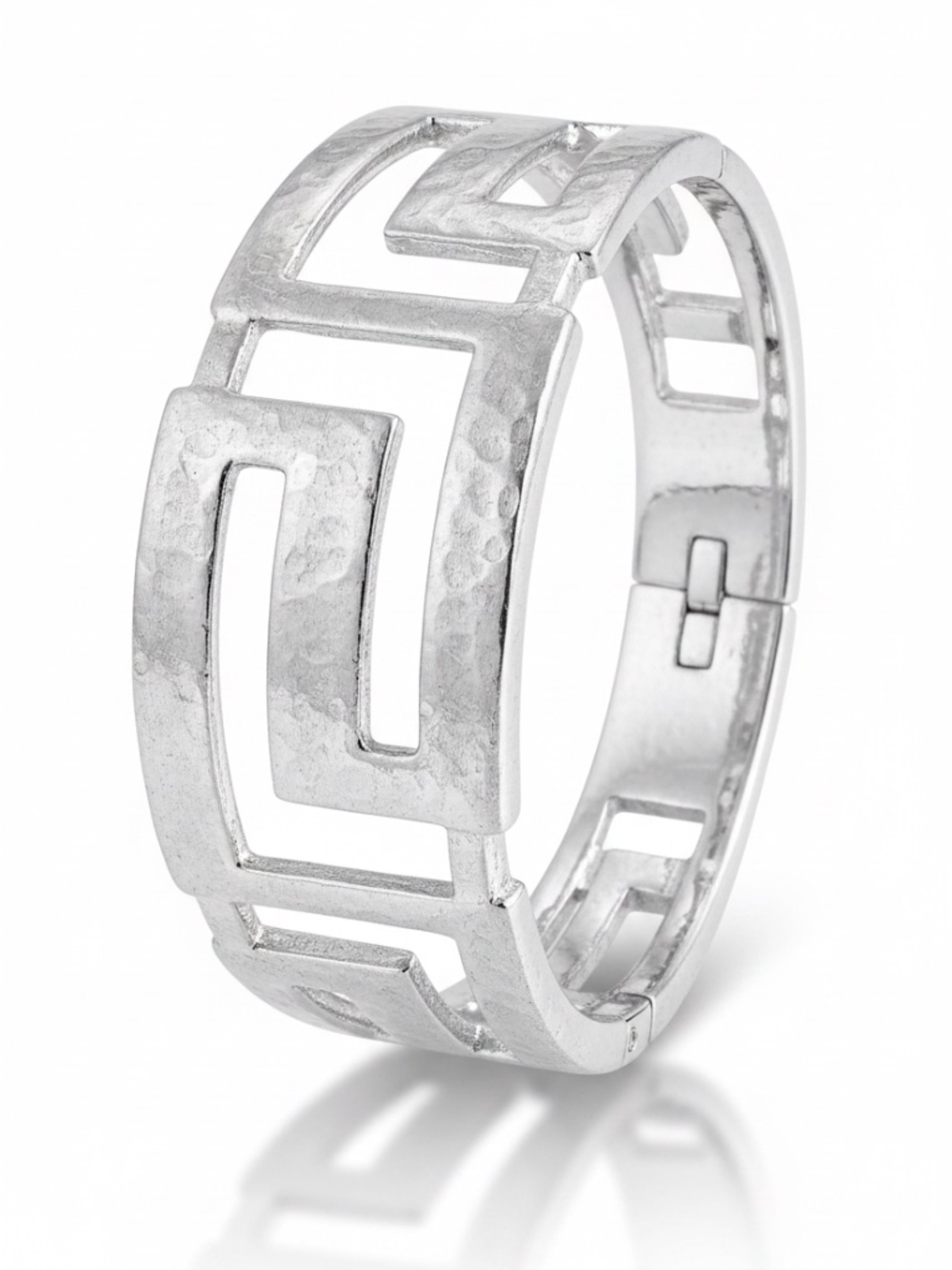 Womens‎ Silver Hinged Geometric Bracelet Non-Tarnish